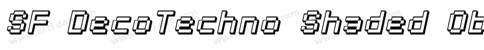 SF DecoTechno Shaded Oblique字体转换